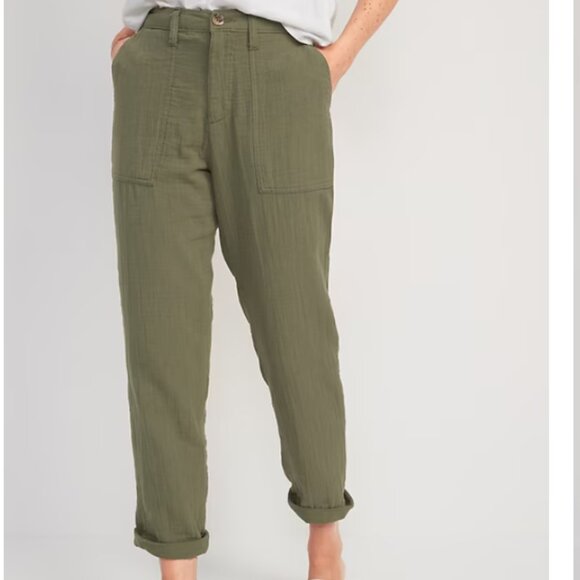 Two pairs of Old Navy High-Waisted Slouchy Cropped Tapered Workwear Pants - Picture 2 of 11